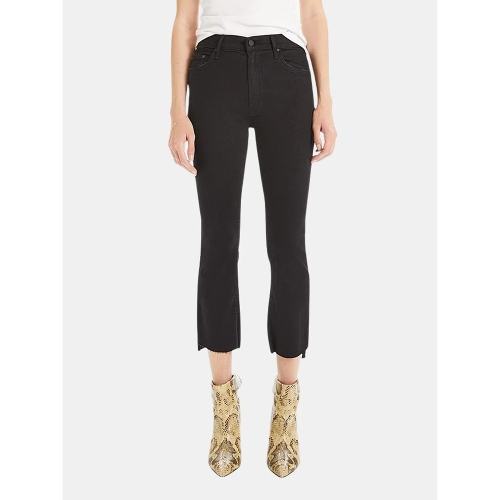 MOTHER The Insider Crop Step Fray Not Guilty Black Denim Jeans USA Made/27